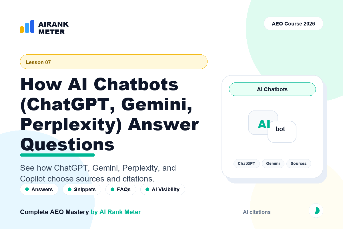 Lecture - 7: How AI Chatbots (ChatGPT, Gemini, Perplexity) Answer Questions