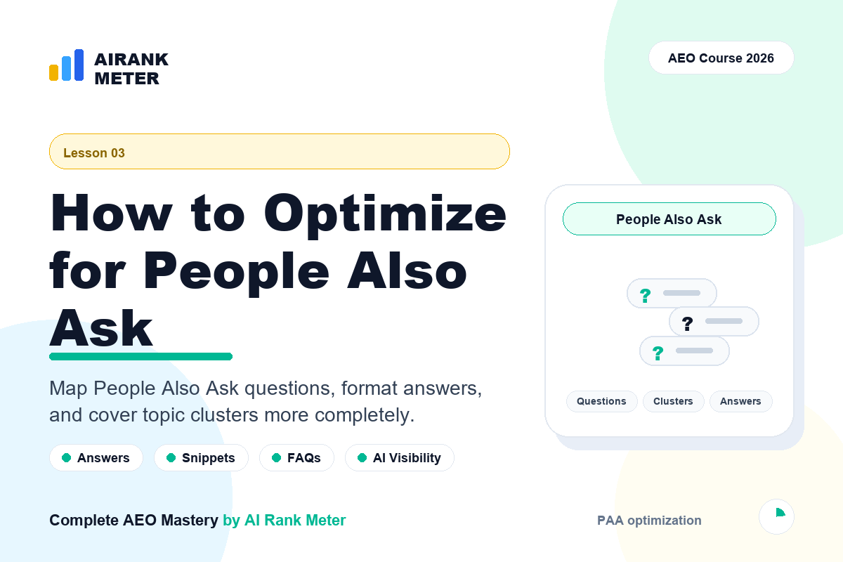 Lecture - 3: How to Optimize for People Also Ask