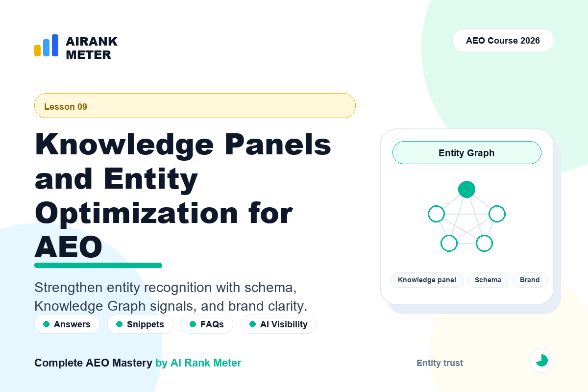 Lecture - 9: Knowledge Panels and Entity Optimization for AEO