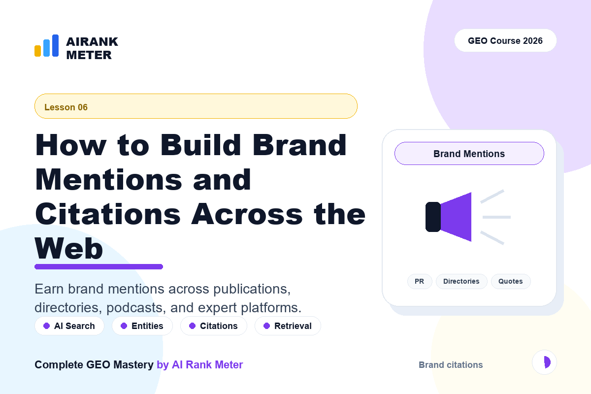 Lecture - 6: How to Build Brand Mentions and Citations Across the Web