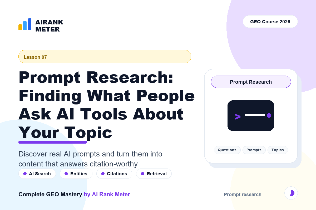 Lecture - 7: Prompt Research: Finding What People Ask AI Tools About Your Topic