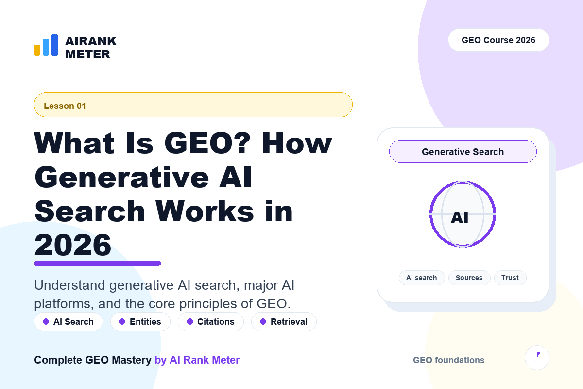 Lecture - 1: What Is GEO? How Generative AI Search Works in 2026