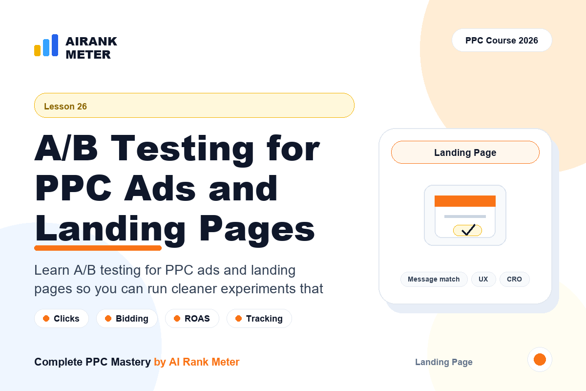 Lecture 26: A/B Testing for PPC Ads and Landing Pages