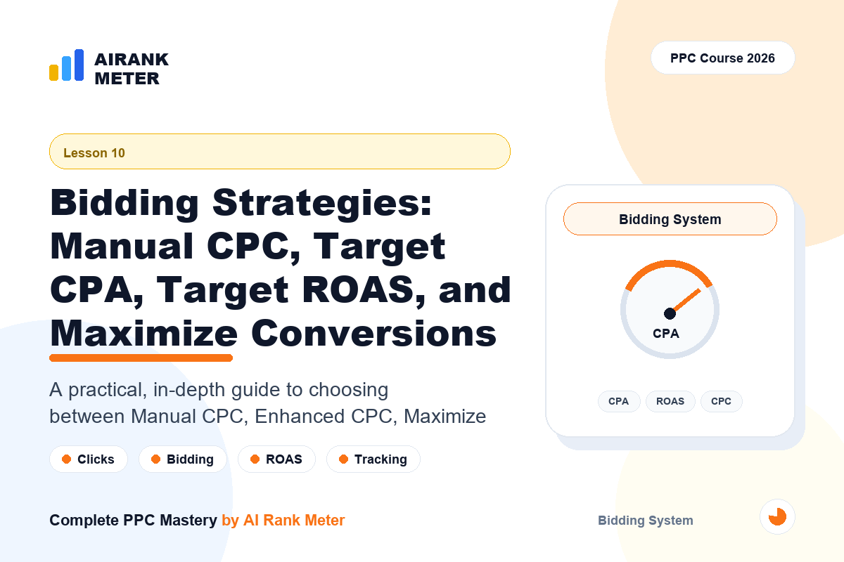 Lecture 10: Bidding Strategies: Manual CPC, Target CPA, Target ROAS, and Maximize Conversions