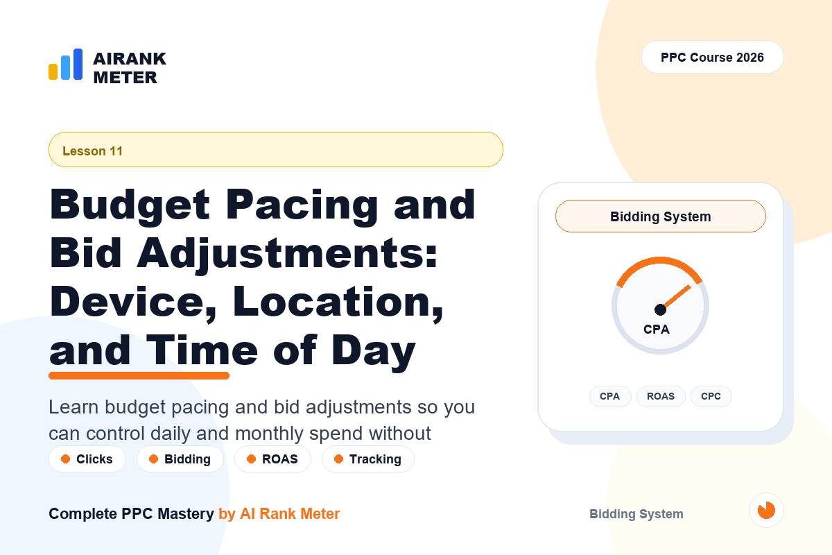 Lecture 11: Budget Pacing and Bid Adjustments: Device, Location, and Time of Day