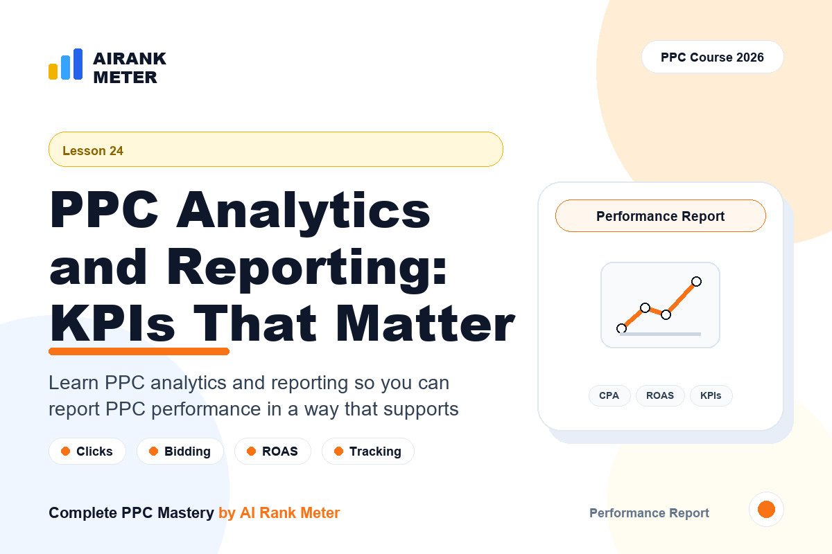 Lecture 24: PPC Analytics and Reporting: KPIs That Matter