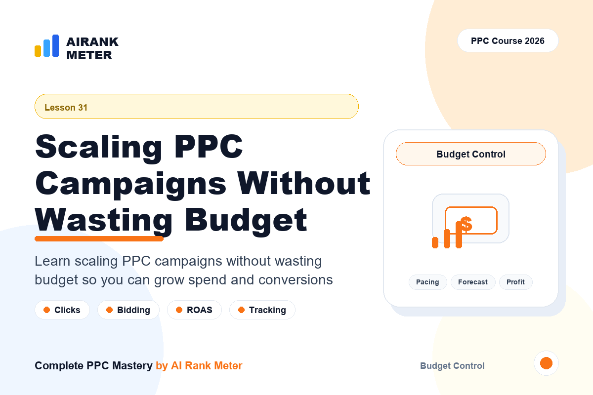 Lecture 31: Scaling PPC Campaigns Without Wasting Budget