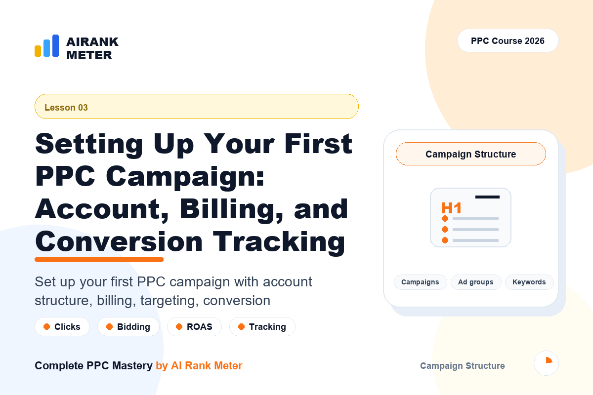 Lecture 3: Setting Up Your First PPC Campaign: Account, Billing, and Conversion Tracking
