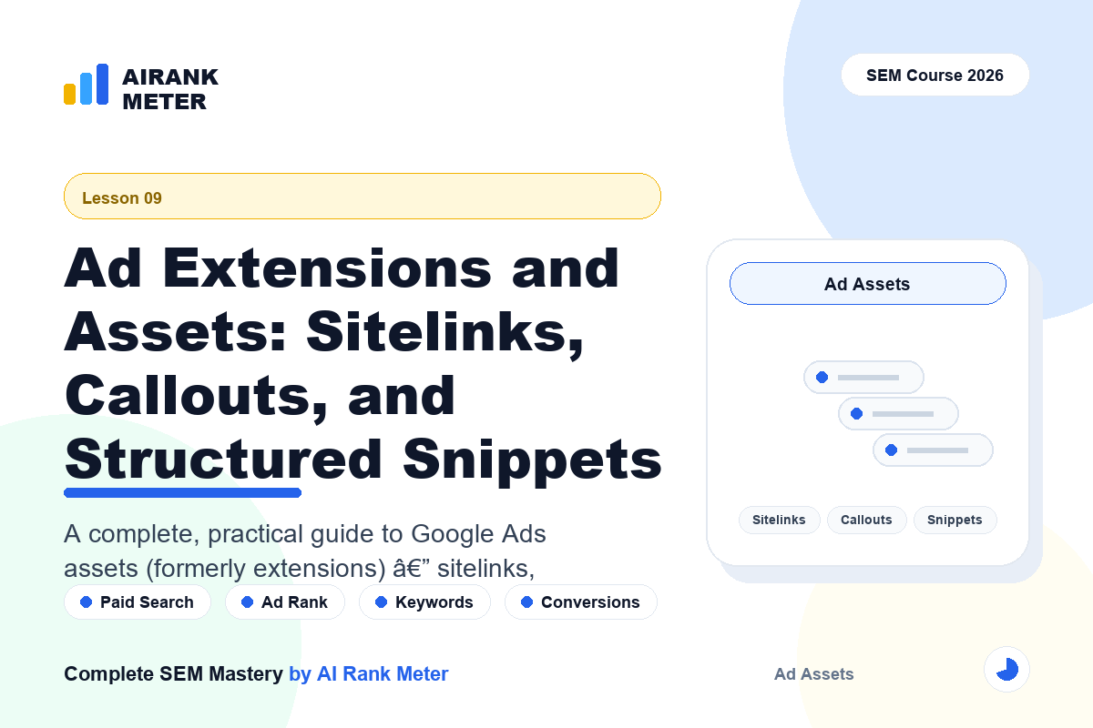 Lecture 9: Ad Extensions and Assets: Sitelinks, Callouts, and Structured Snippets