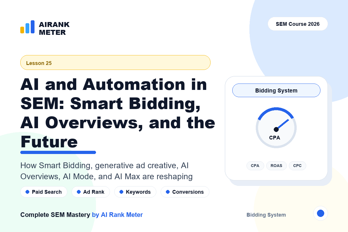 Lecture 25: AI and Automation in SEM: Smart Bidding, AI Overviews, and the Future