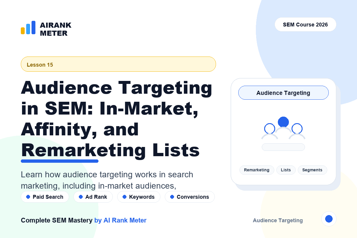 Lecture 15: Audience Targeting in SEM: In-Market, Affinity, and Remarketing Lists