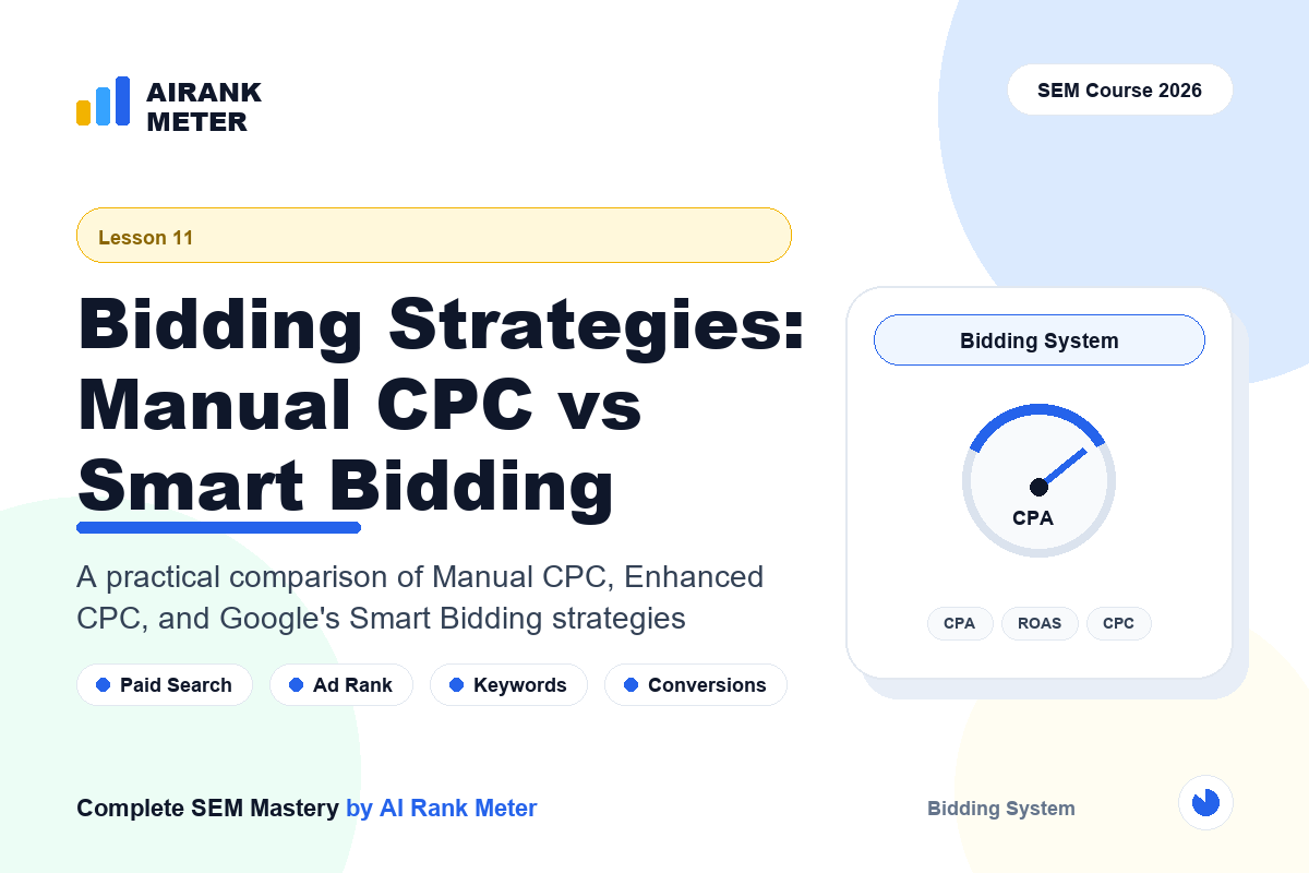 Lecture 11: Bidding Strategies: Manual CPC vs Smart Bidding