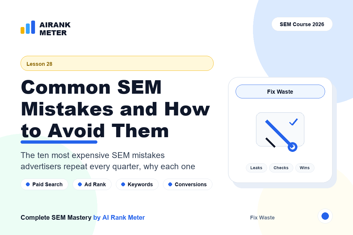 Lecture 28: Common SEM Mistakes and How to Avoid Them
