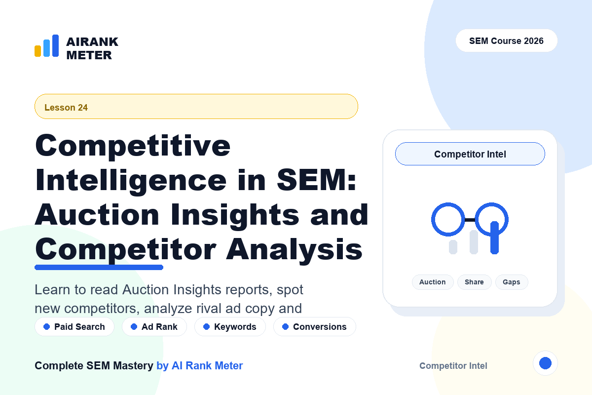 Lecture 24: Competitive Intelligence in SEM: Auction Insights and Competitor Analysis