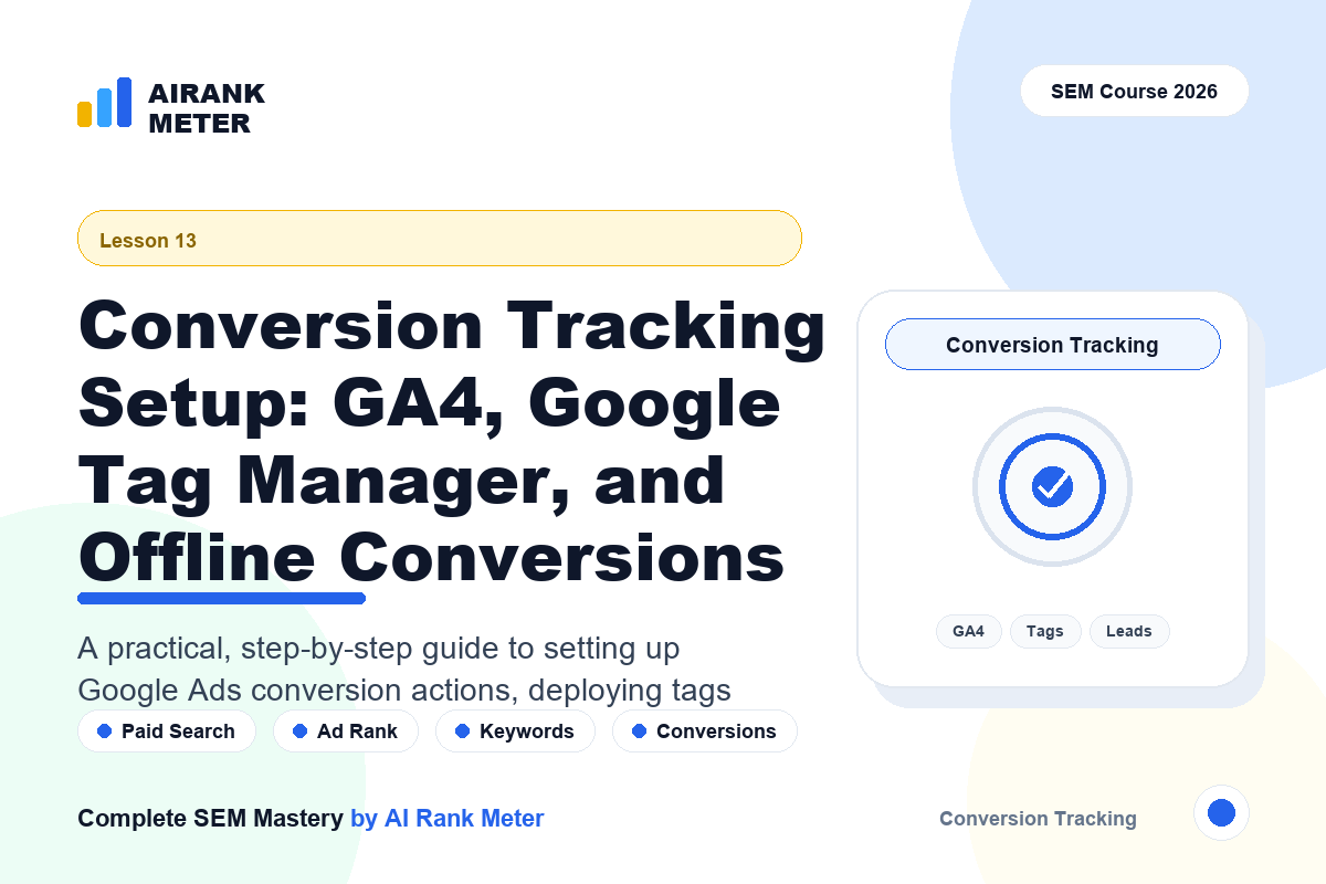 Lecture 13: Conversion Tracking Setup: GA4, Google Tag Manager, and Offline Conversions
