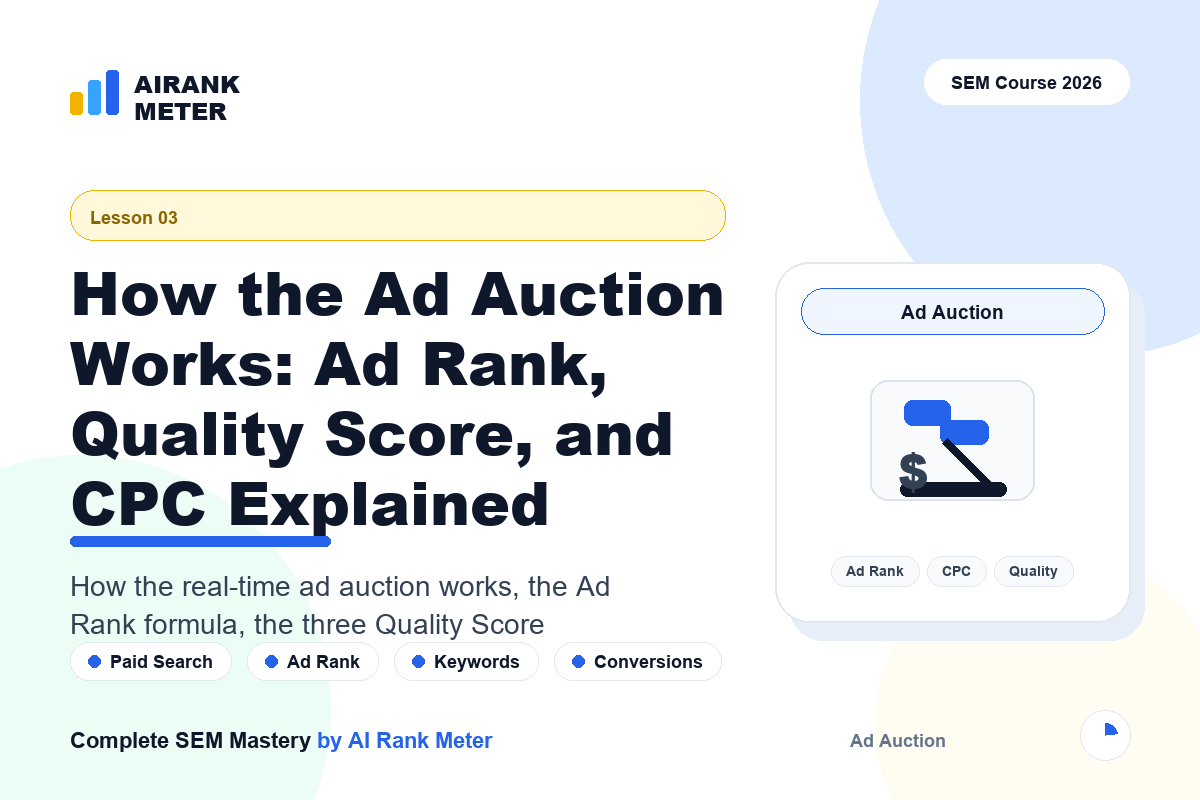 Lecture 3: How the Ad Auction Works: Ad Rank, Quality Score, and CPC Explained
