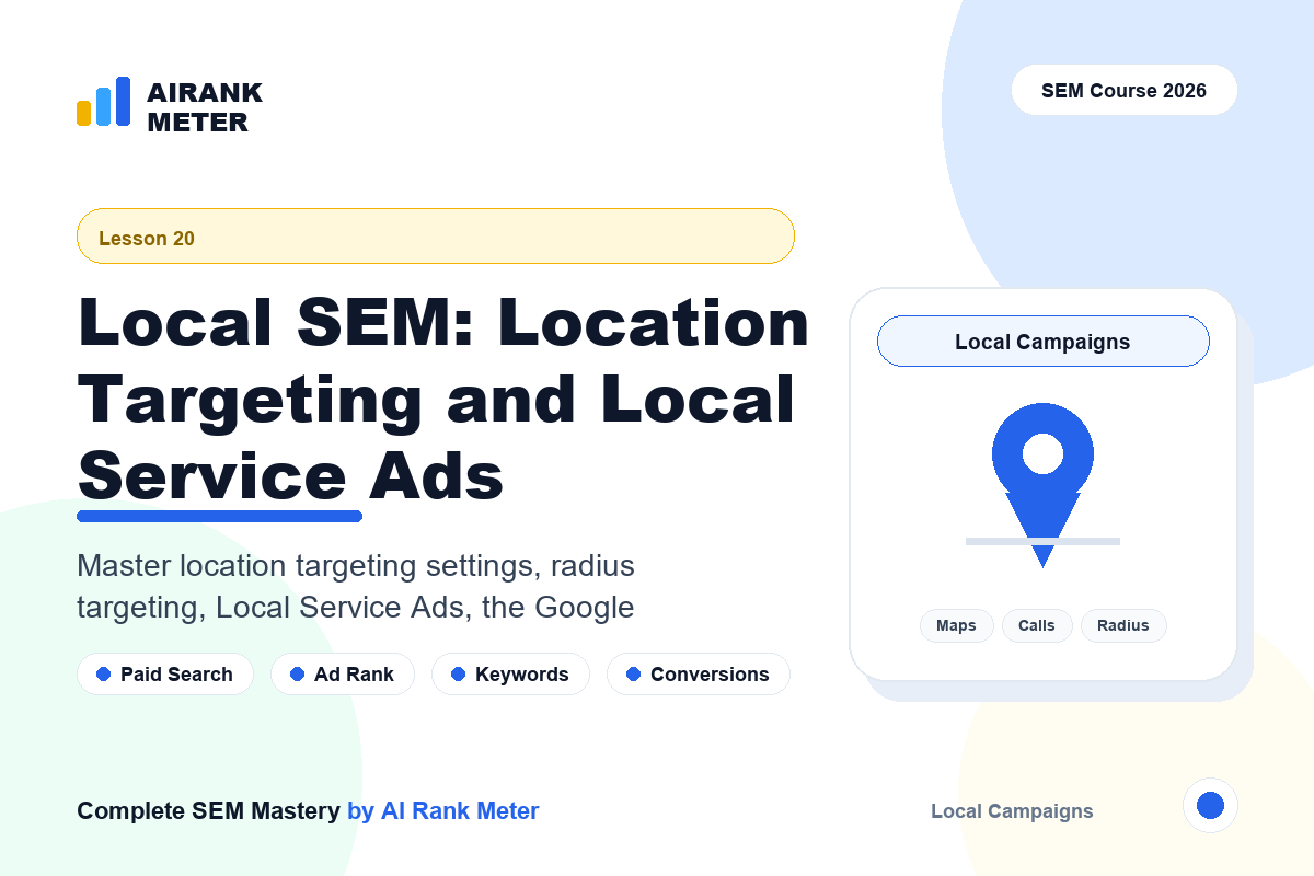 Lecture 20: Local SEM: Location Targeting and Local Service Ads