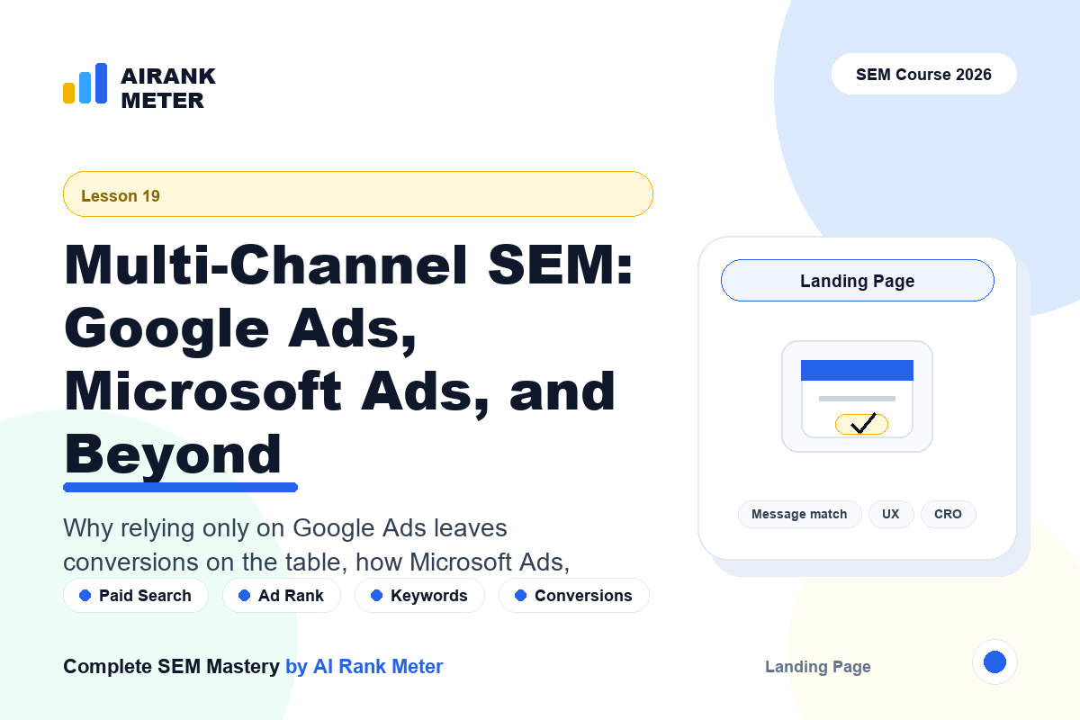 Lecture 19: Multi-Channel SEM: Google Ads, Microsoft Ads, and Beyond