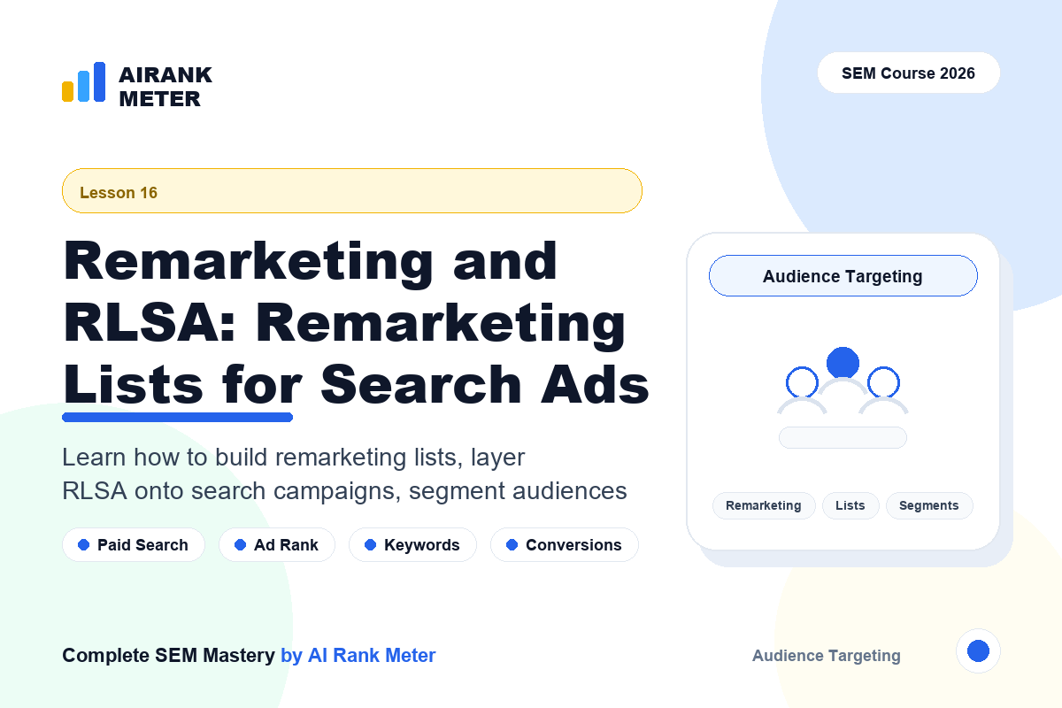 Lecture 16: Remarketing and RLSA: Remarketing Lists for Search Ads