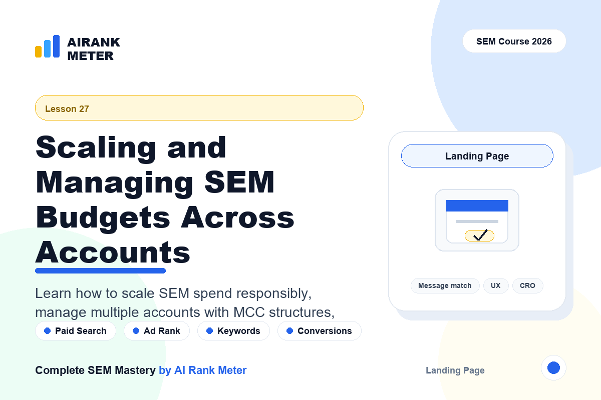 Lecture 27: Scaling and Managing SEM Budgets Across Accounts