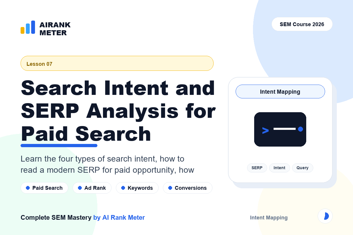 Lecture 7: Search Intent and SERP Analysis for Paid Search
