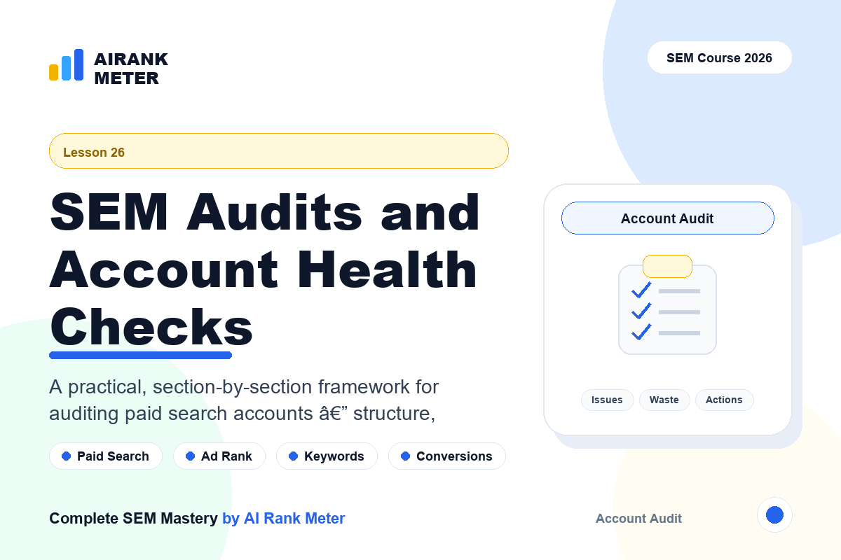 Lecture 26: SEM Audits and Account Health Checks