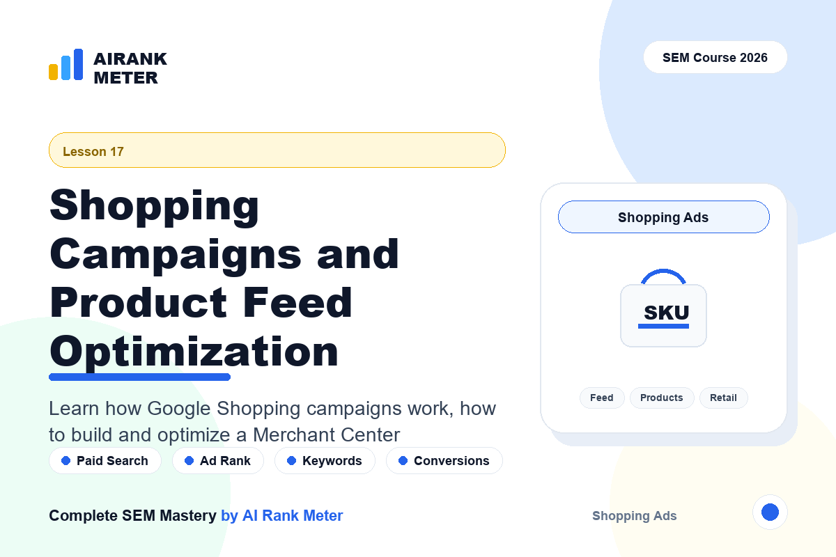 Lecture 17: Shopping Campaigns and Product Feed Optimization