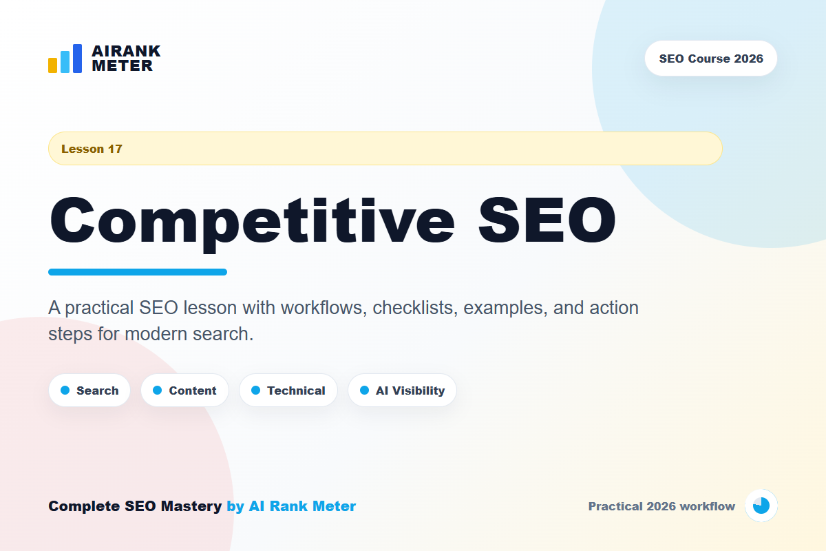 Lecture 17: Competitive SEO Analysis