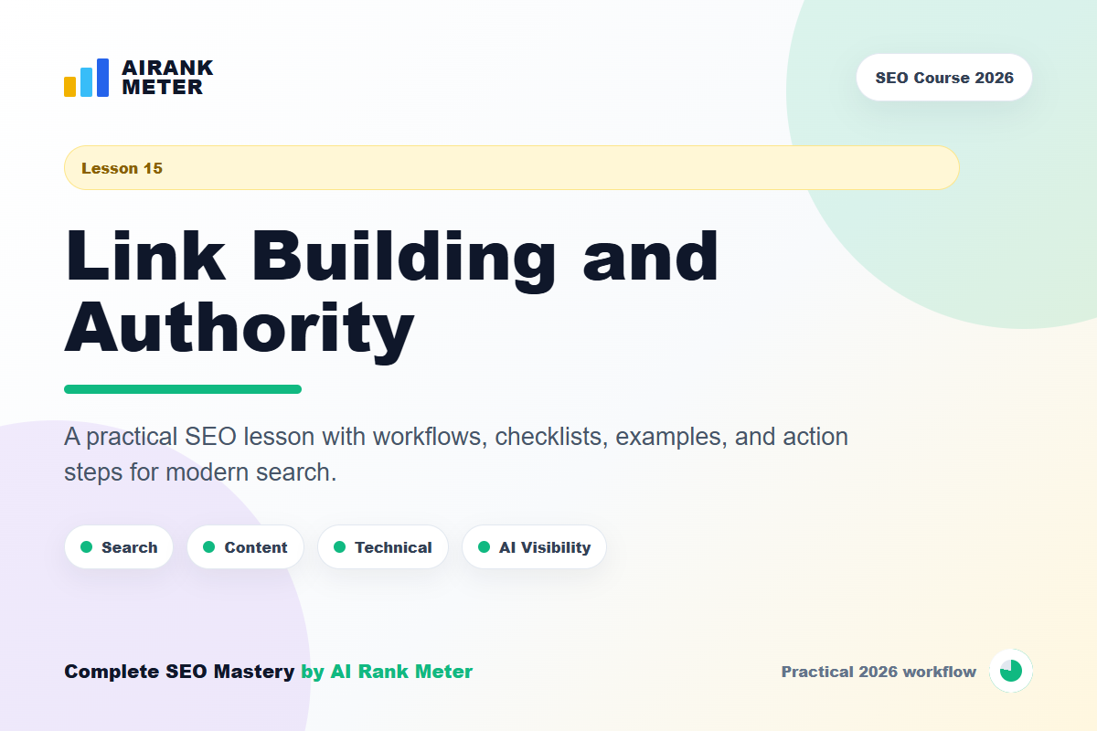 Lecture 15: Link Building and Authority