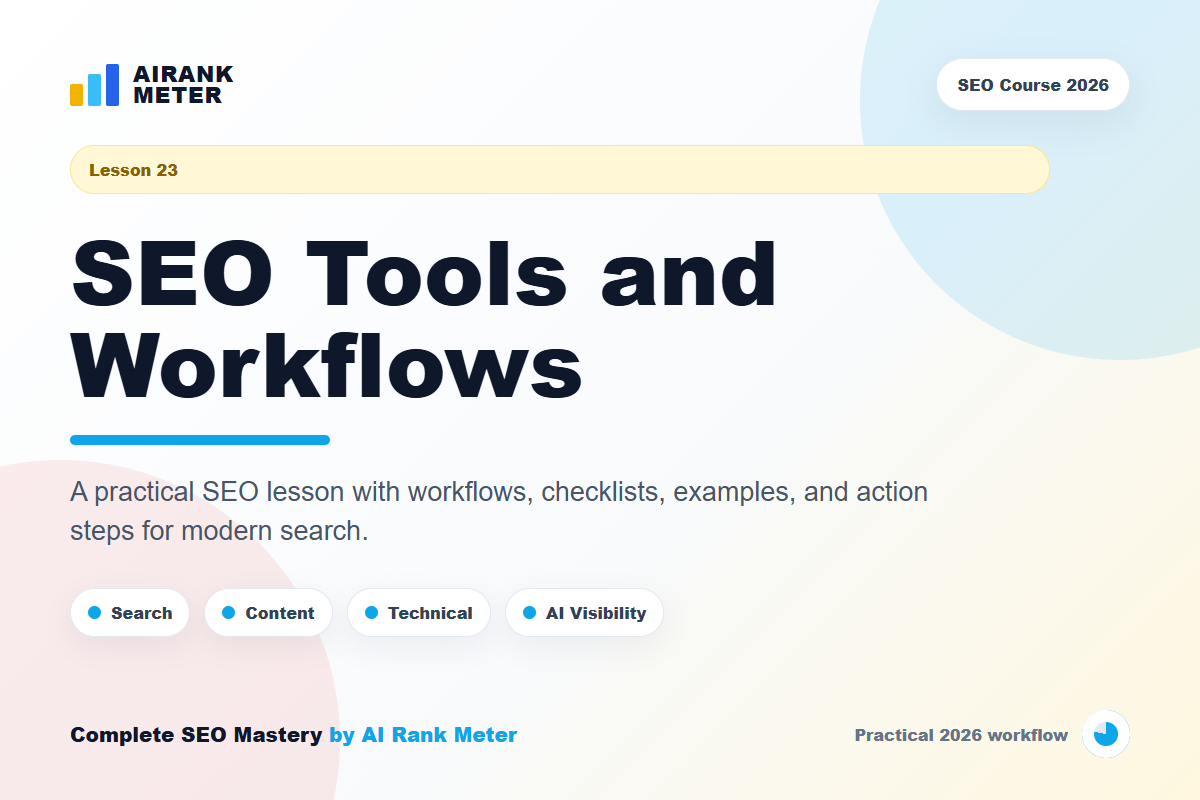 Lecture 23: SEO Tools and Workflows