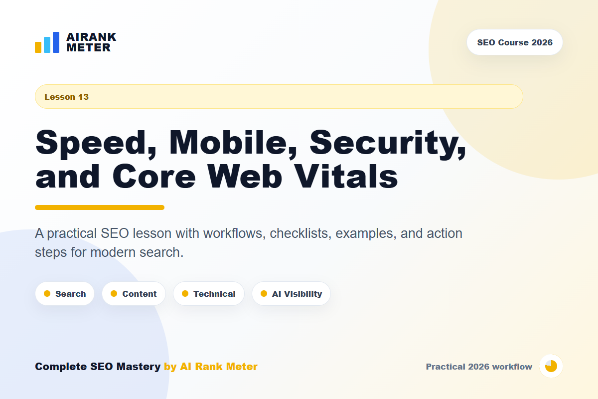 Lecture 13: Speed, Mobile, Security, and Core Web Vitals